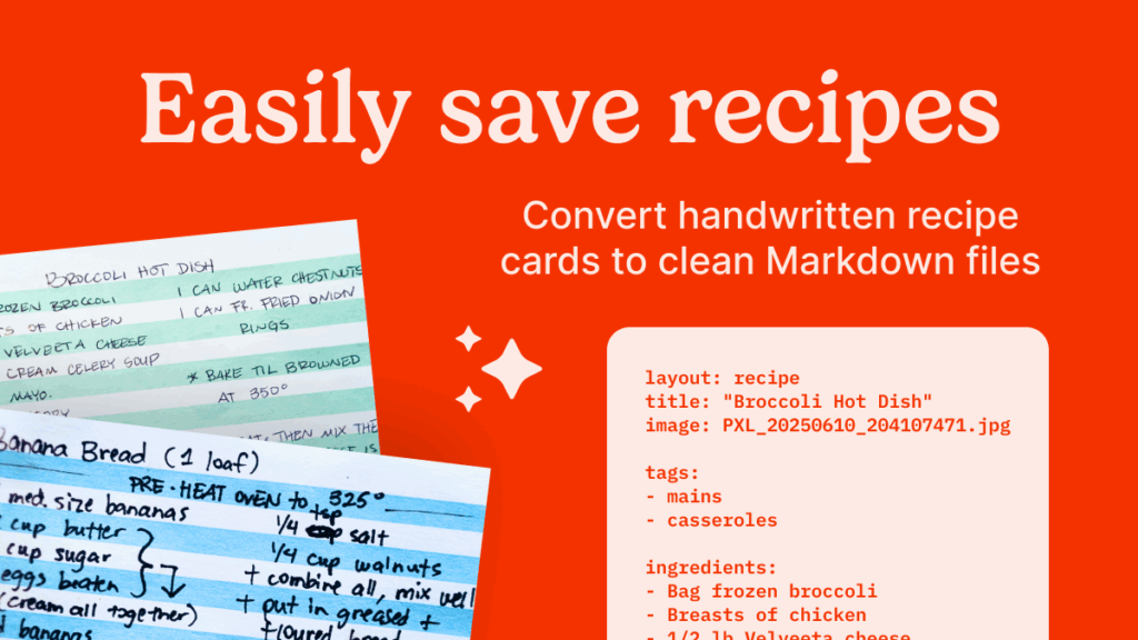 Chowdown Make: Handwritten Recipe to Markdown Converter